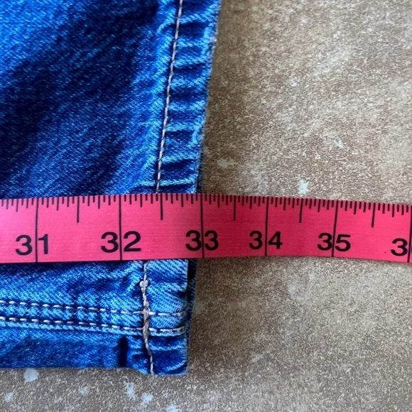 American Eagle Low Rise Ultra Wide Leg Jeans Extra Long Dark Wash Baggy Jeans. - Picture 9 of 16